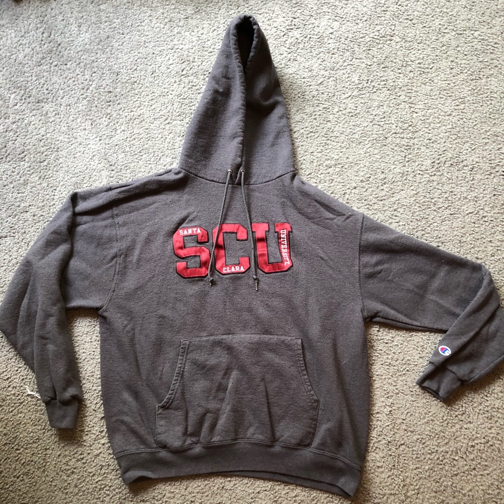 gray and maroon santa cruz university hoodie